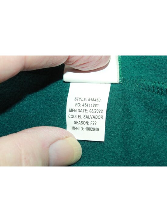 LL Bean Lightweight Soft Cozy Feather Fleece Full Zipper Green Size M - Picture 14 of 15